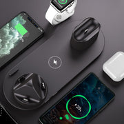 Wireless Charger For iPhone Fast Charger For Phone Fast Charging Pad with 6 in 1 Dock Station charging iPhone, Apple Watch, and AirPods simultaneously.
