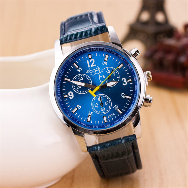 Three-eye casual male and female students quartz watch