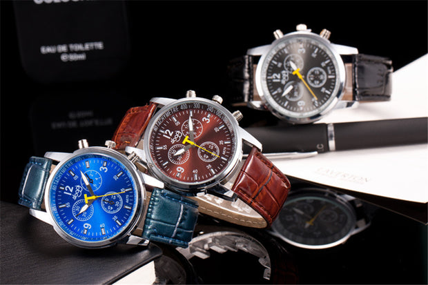Three-eye casual male and female students quartz watch