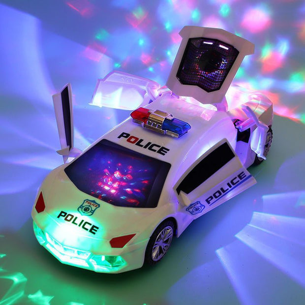 Dancing Deformation Rotating Police Car Electric Toy