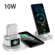 Wireless Charger For iPhone Fast Charger For Phone Fast Charging Pad with 6 in 1 Dock Station charging iPhone, Apple Watch, and AirPods simultaneously.