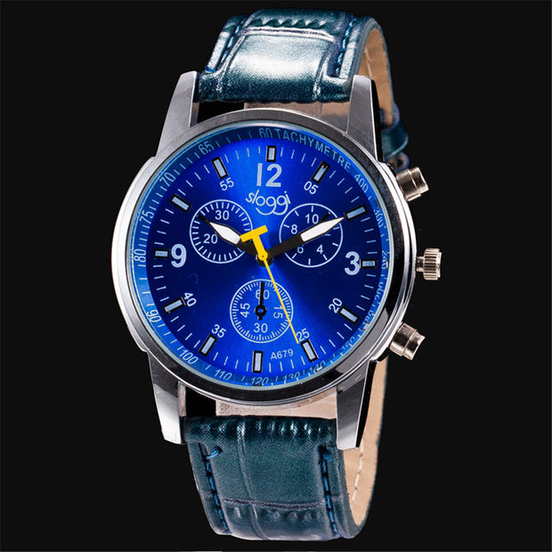 Three-eye casual male and female students quartz watch