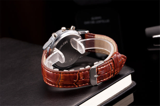 Three-eye casual male and female students quartz watch