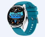 Heart Rate Smart Watch with black silicone strap displaying time, heart rate, steps, and calories burned. Ideal for fitness tracking and health monitoring.