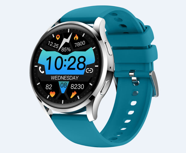 Heart Rate Smart Watch with black silicone strap displaying time, heart rate, steps, and calories burned. Ideal for fitness tracking and health monitoring.