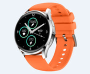 Heart Rate Smart Watch with black silicone strap displaying time, heart rate, steps, and calories burned. Ideal for fitness tracking and health monitoring.