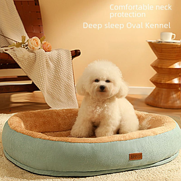 Four Seasons Universal Pet Nest Oval Cat Nest Dog Nest Cat Bed Plush Nest Bite-resistant Non-stick Hair Pet Supplies Dog Mat