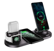 Wireless Charger For iPhone Fast Charger For Phone Fast Charging Pad with 6 in 1 Dock Station charging iPhone, Apple Watch, and AirPods simultaneously.