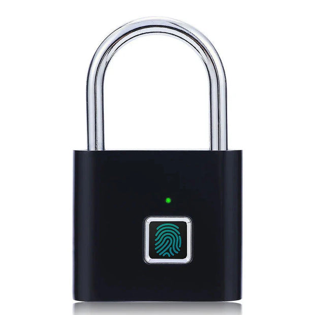 Smart Fingerprint Padlock - Keyless Security | Biometric, Rechargeable padlock with fingerprint sensor, supports 10 fingerprints and fast unlock.