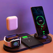 Wireless Charger For iPhone Fast Charger For Phone Fast Charging Pad with 6 in 1 Dock Station charging iPhone, Apple Watch, and AirPods simultaneously.